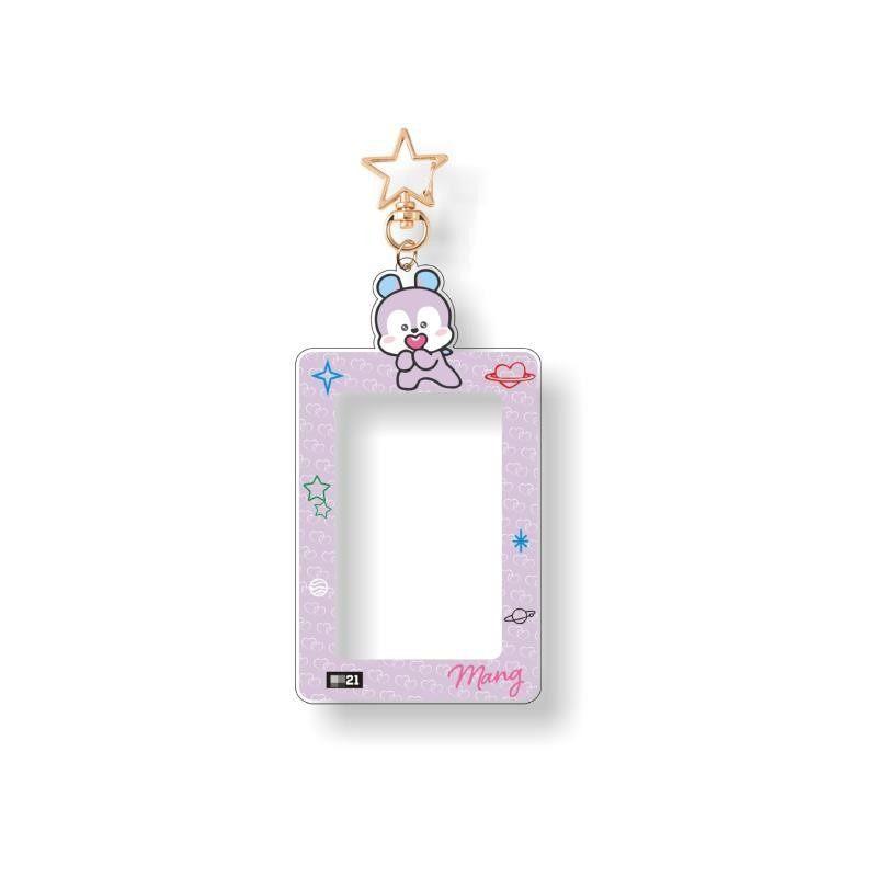 Kawaii Cute Bt21 Card Holder Keychain Card Storage Pendant Id Photo Storage Card Bag Chimmy Cooky Koya Tata Anime Gift Toys