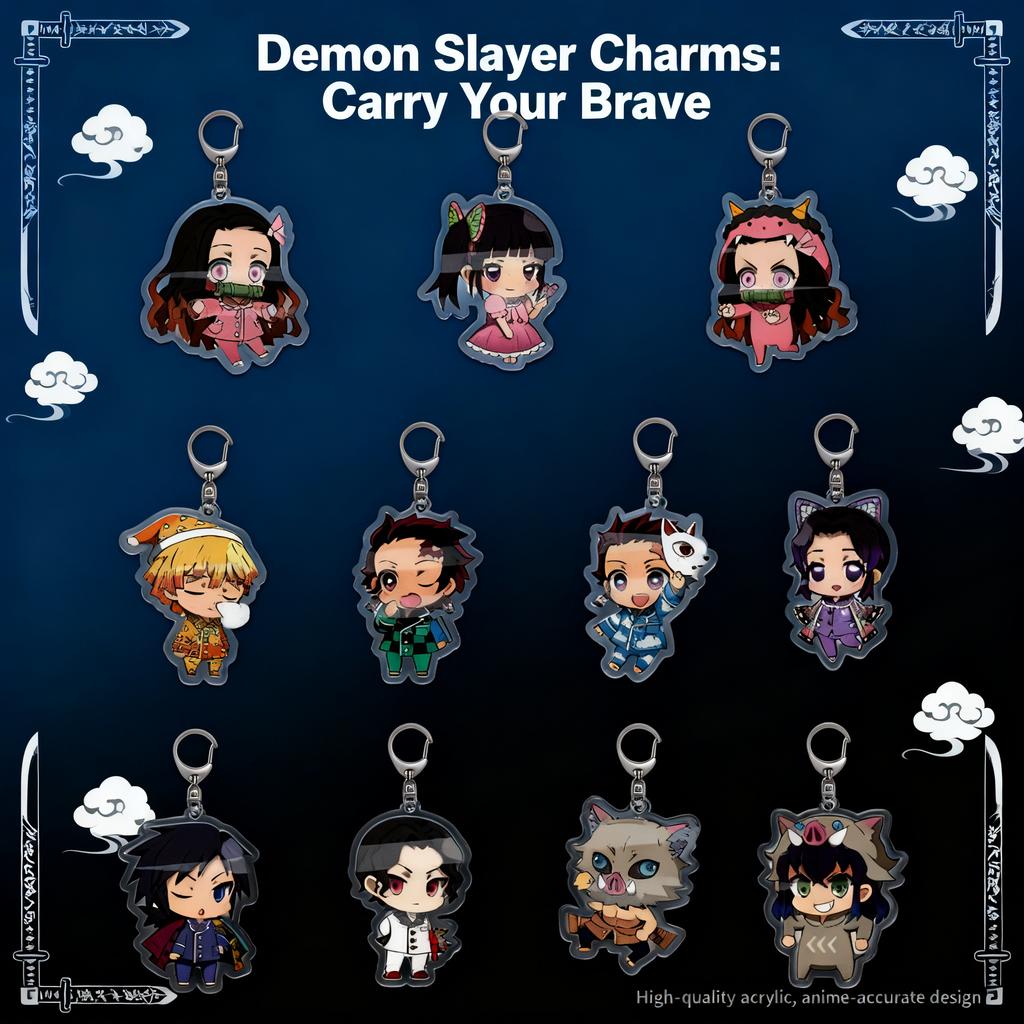 Anime Demon Slayer Acrylic Keychain Tanjiro Kamado Nezuko Zenitsu Inosuke Hashira Pendant Cosplay Perfect Gift for Fans Collection