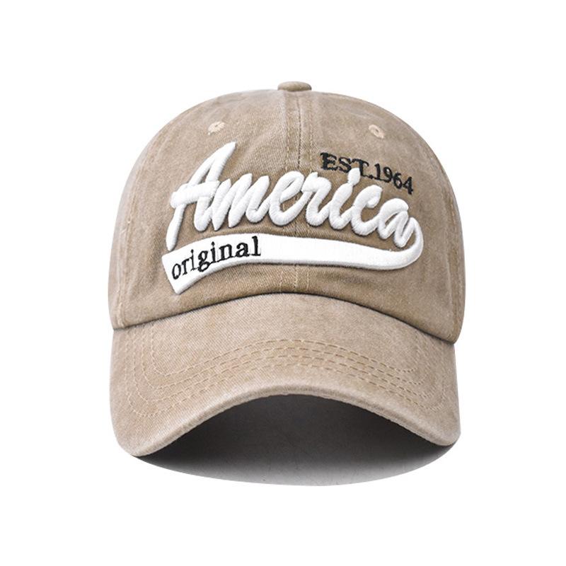Cotton flag baseball cap washed America embroidered baseball cap foreign trade Europe and the United States independence day cap