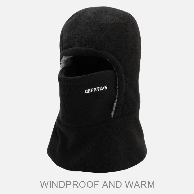

Winter Full Face Mask Windproof Thermal Balaclava Women Men Outdoor Camping Cycling Neck Warmer Hood Cold-proof Head Cover чорний