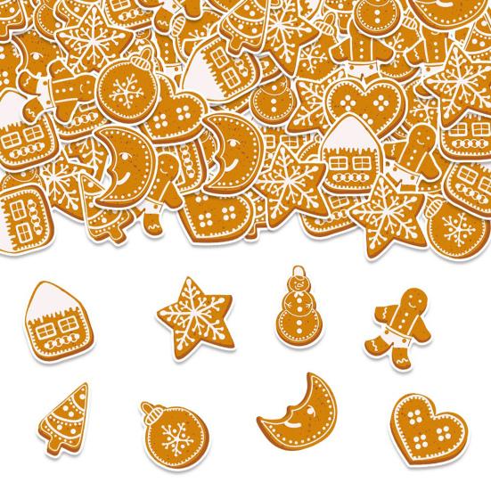 100 Pcs Christmas Gingerbread Cutouts Winter Paper Gingerbread Men Bulletin Board Decorations for Christmas Home School Classroom Decor