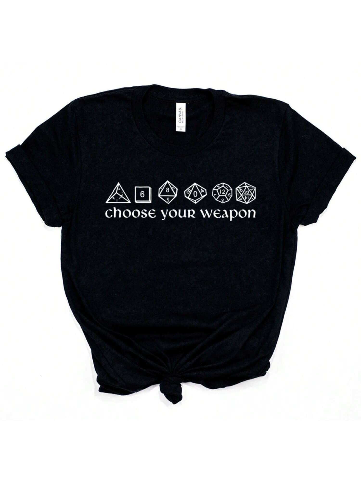 Choose Your Weapon T-Shirt Funny  Dice Shirt Board Games RPG Gaming Tees Unisex Short Sleeve Tshirt Vintage D&D DM Tops Tee S разноцветный