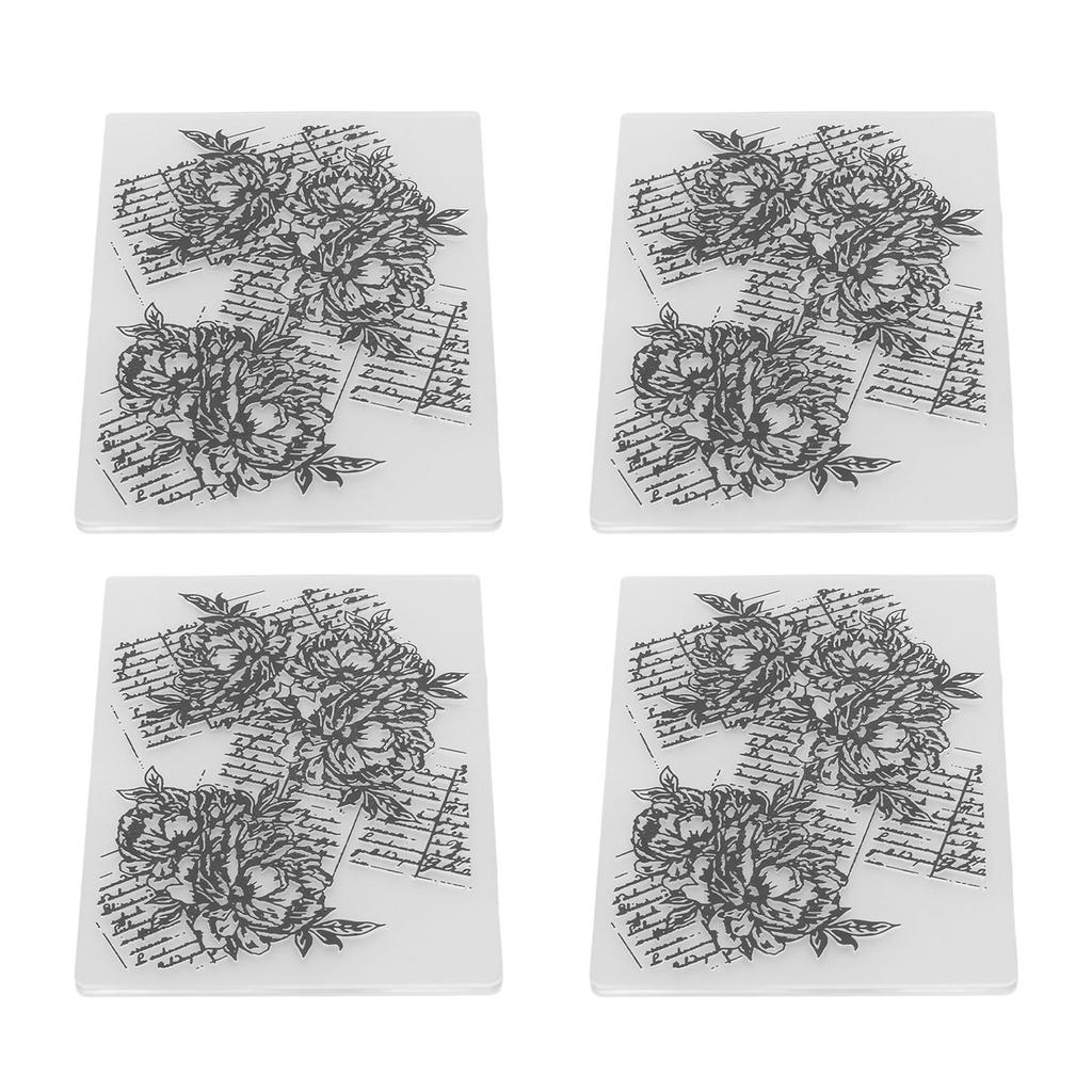 4pcs Embossing Folders Multipurpose DIY Flower Pattern Embossing Folder Template for Card Making Scrapbooking