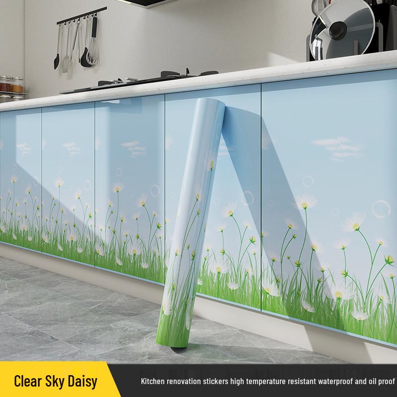 Autocollants muraux de cuisine résistants à l'huile et à l'eau: Papier peint pour cuisinière anti-moisissure, résistant aux hautes températures pour carrelage