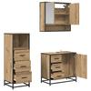 Bathroom Furniture Set with Shelf 3 Pcs Artisan Oak Wood Based Material