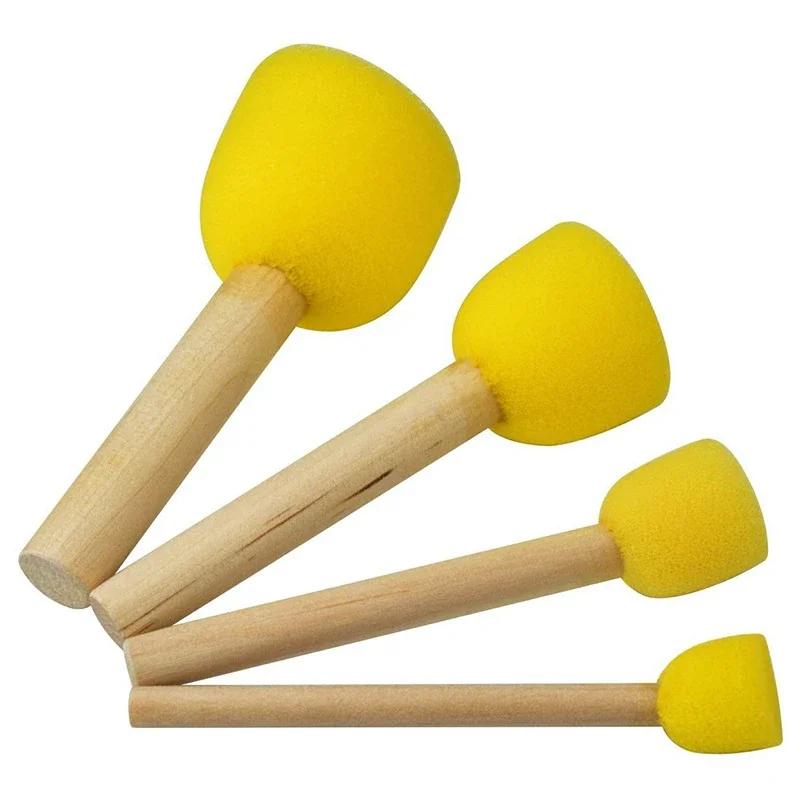 

Kid Sponge Paint Brush Original Wooden Handle Painting Graffiti Early Toy DIY Art Supplies Gifts Sponge Paint Brush