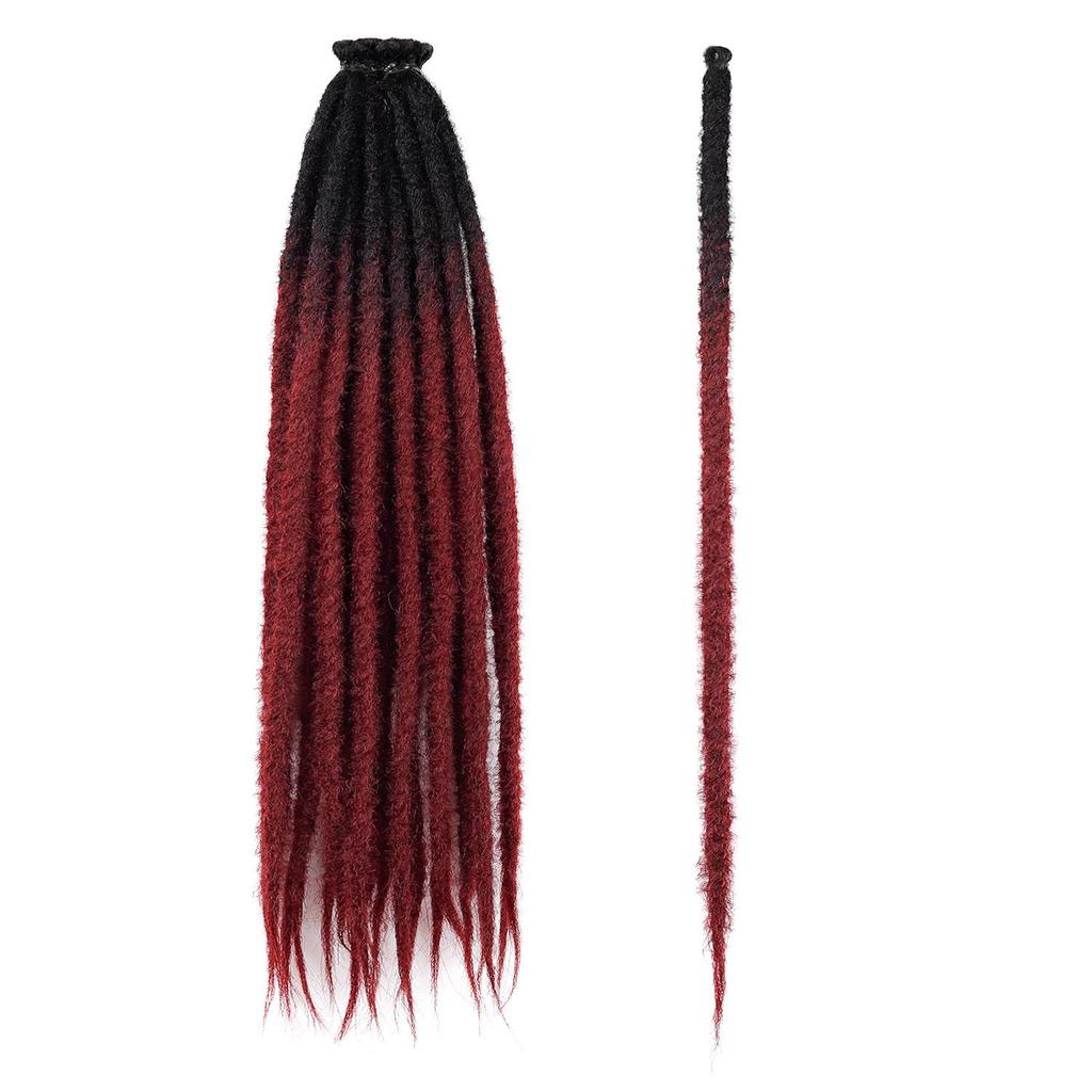 24-Inch Single Strand European & American Felt Dreadlocks Wig – Hand-Crocheted Extensions for Street Dance