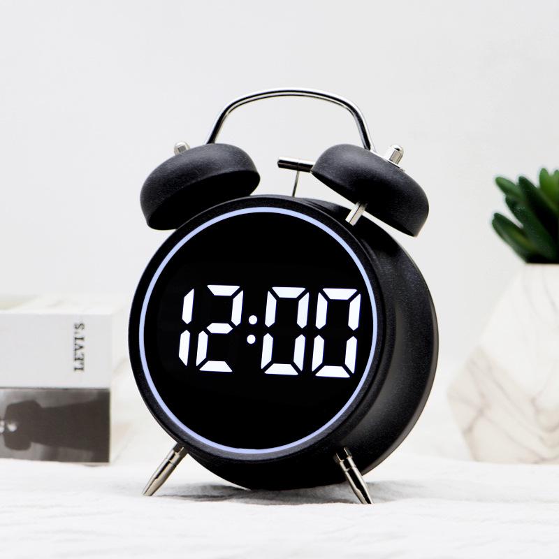 Super Loud Metal Bell Alarm Clock with Temperature & Date Display for Students Struggling To Wake Up, Silent Nighttime Watch.