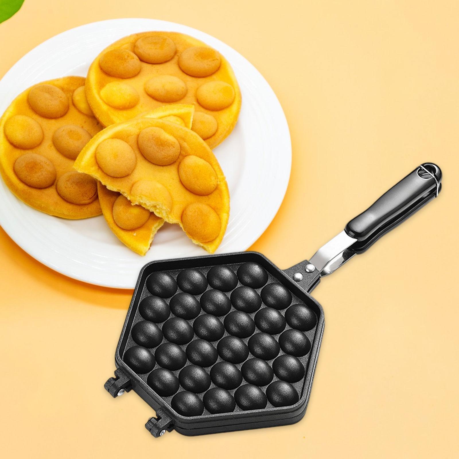 Bubble Waffle Maker Pan Double Side Cooking Baking Tool Egg Bubble Puff Iron for Lunch Commercial Dessert Kitchen Use Restaurant чёрный