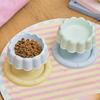Non-Slip Base Pet Stainless Steel Bowl Cake Shape Stable Detachable Pet Bowl Elevated Design Cartoon Neck Protection Bowl
