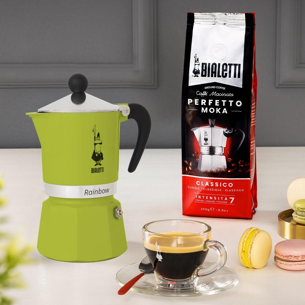 Bialetti Rainbow Stovetop Espresso Maker 1 Cup Green