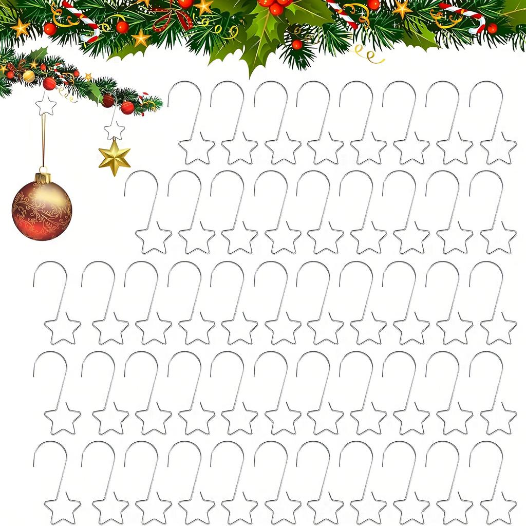 20 Stück Christbaumschmuckhaken(2,0 Zoll) für Weihnachtsbaum Heimparty Dekorationen Metall Weihnachtsdekoration Haken, Festliche Ornamente