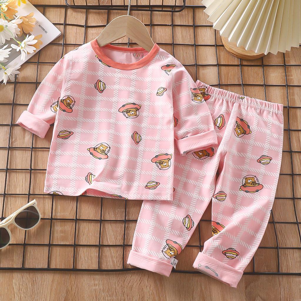 Kinder Baumwolle Langarm Pyjama Set Thermounterwäsche Weiche Bequeme Nachtwäsche Homewear A Klasse Sicherheit Kinder Loungewear