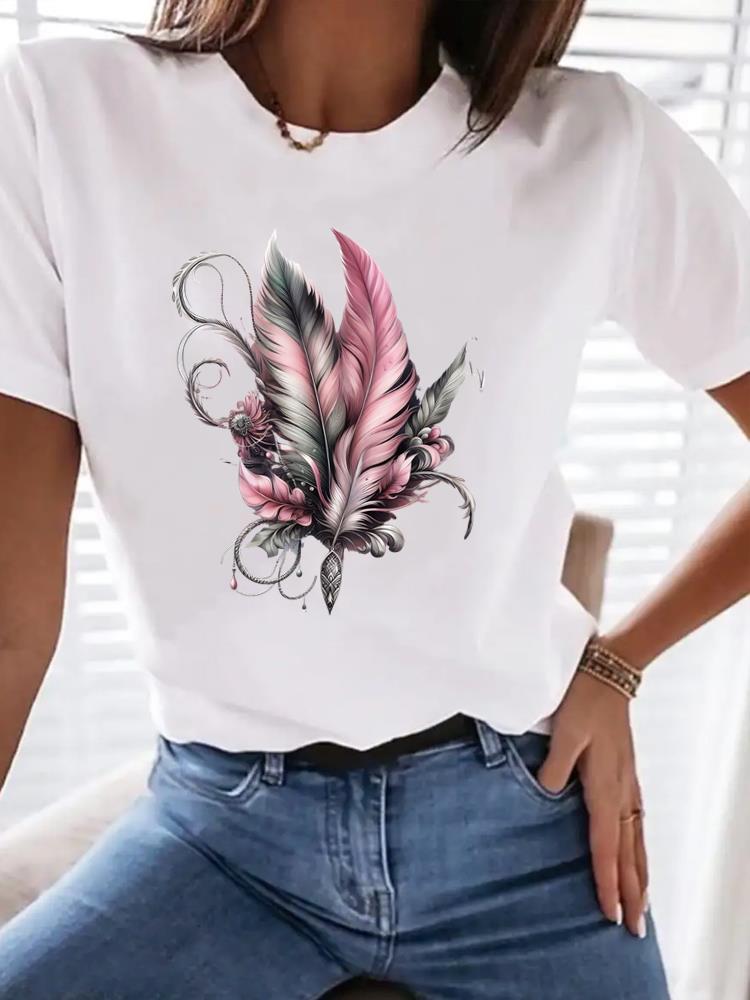 (Asian Size) Tee Top 90s sweet plant trend T Shirt Woman Print Fashion Female Short Sleeve Women Clothing Graphic T-shirts