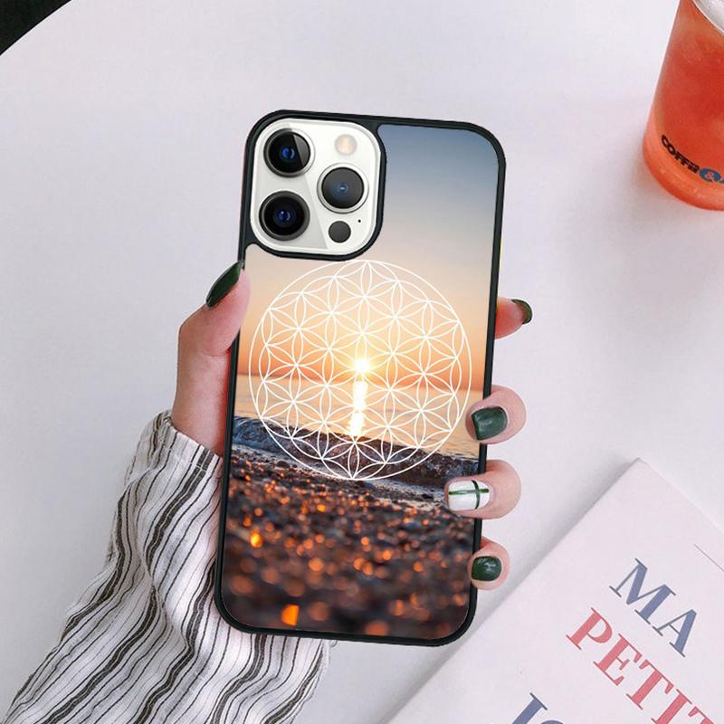 Flower Of Life In Lotus Pastel Golds Phone Case For iPhone 17 Air 16 15 14 13 12 11 Pro Max Plus Max Cover coque