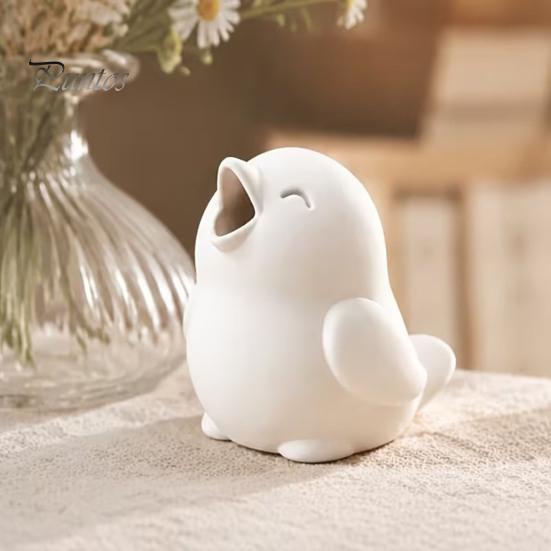 Desktop Ornament for Bedroom 3D Printed Singing Bird Figurine, Minimalist Small Sculpture Unique Housewarming Gifts Ornament, Cute Animal Statue Home
