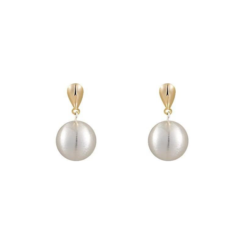 Metal Brushed Ball Earrings, High-End Light Luxury Niche Earrings, 925 Silver Needle Stud Earrings, Women'S Fashion Trendy And Cool Jewelry.