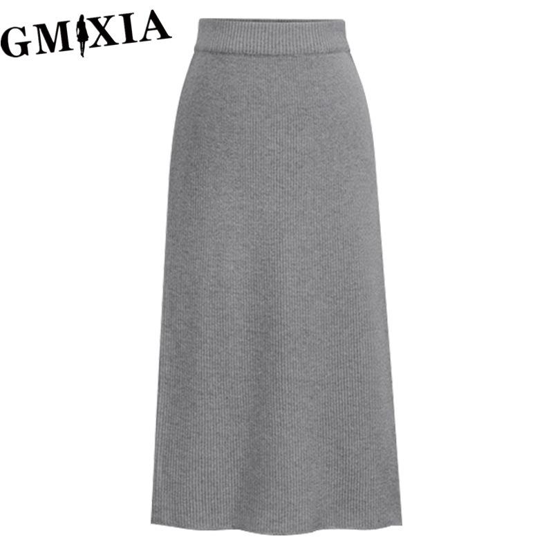 

GMXIA Женская Мода Повседневная Однотонная Принтованная Весенне-Осенняя Юбка XXXXXXL светло-серый