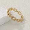 Fashion Zircon Twist Chain Open Rings For Women Gold Silver Color Elegant Finger Ring Female Korean Wedding Jewelry Gift
