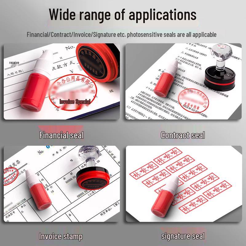Quick-drying Photosensitive Red & Black Ink Refill for Stamping Pads