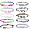 Vintage Tattoo Halsketten Set für Damen Mädchen Elastische Schlüsselbein Kette Bunte Punk Gothic Stretch Choker Spitze