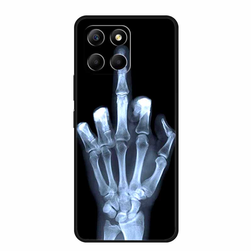 Etui For Honor X6a Zwierzęta TPU Silikon Miękki Tylny Pokrowiec na Telefon dla Huawei Honor X6a HonorX6A 2023 Ochronny Wilk Czarny Fajny Capa