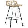 Bar Stool Set 2 Pcs Natural Rattan