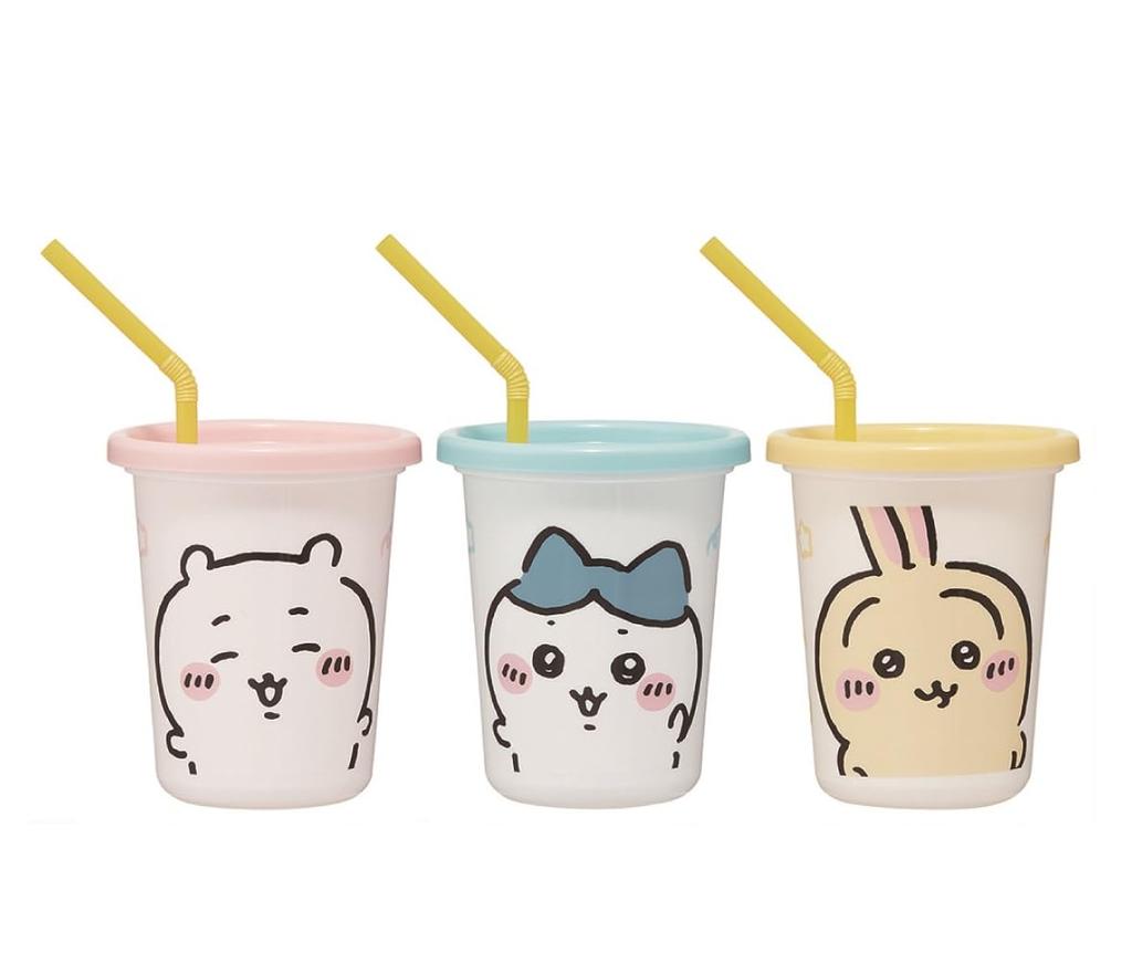 Skater Tumbler with Chiikawa Made in Straw, 3-Pack, 320ml, Design, Japan, SIH3ST-A