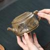 360ml Chinese Yixing Purple Clay Teapot Beauty Tea Infuser Kettle Handmade Bamboo Leaf Pattern Tea Pot Tradition Zisha Teaware