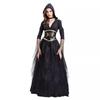 Halloween Adult Female Black V-neck Dress Vampire Ghost Reaper Witch Vampire Witch Costume