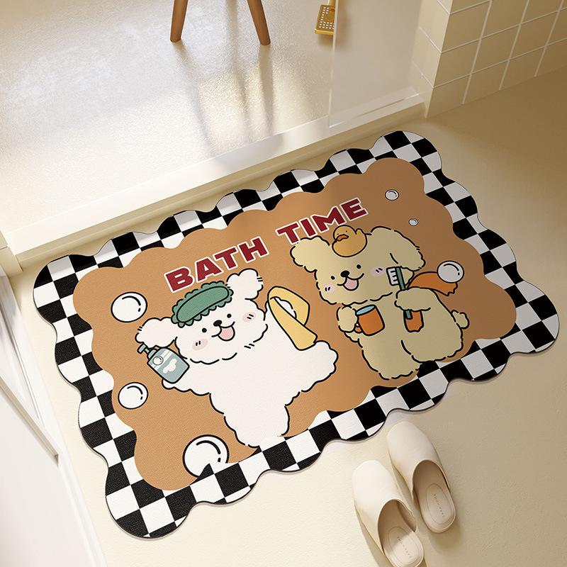 Bathroom Floor Mat Diatom Mud Water Absorption Quick-drying Bathroom Door Anti-slip Foot Mat Toilet Bathroom Bathroom Door Mat