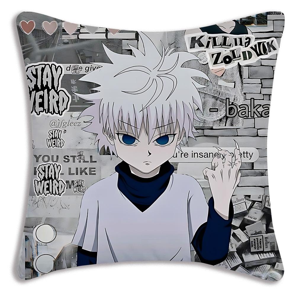 Anime For h-Hunter X HunterS Pillow Covers Cartoon Sofa Decorative Home Double-sided Printing Short Plush Cute Cushion Cover