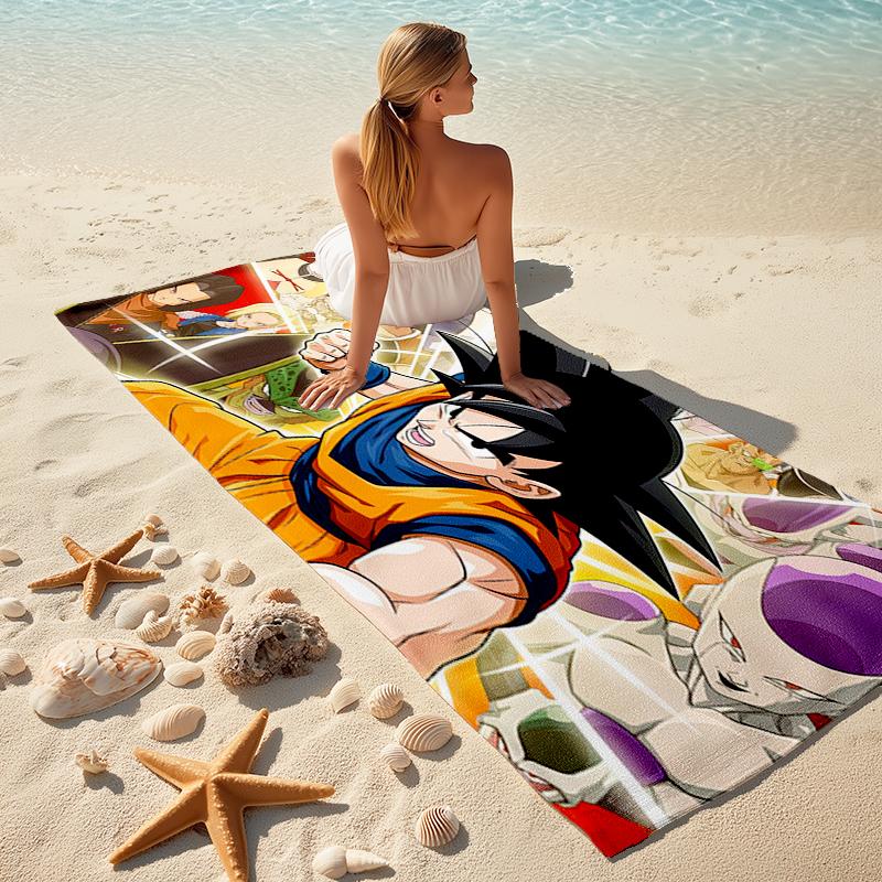 Dragon Ball Strandtuch Outdoor Camping Strandtuch für Urlaub Schwimmen Outdoor Pool Saugfähiges Badetuch