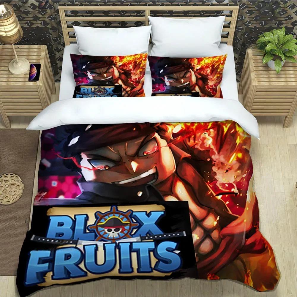 3D Game B-blox Fruits Bedding Sets Exquisite Bed Supplies Set Duvet Cover Bed Comforter Set Bedding Set Luxury Birthday Gift