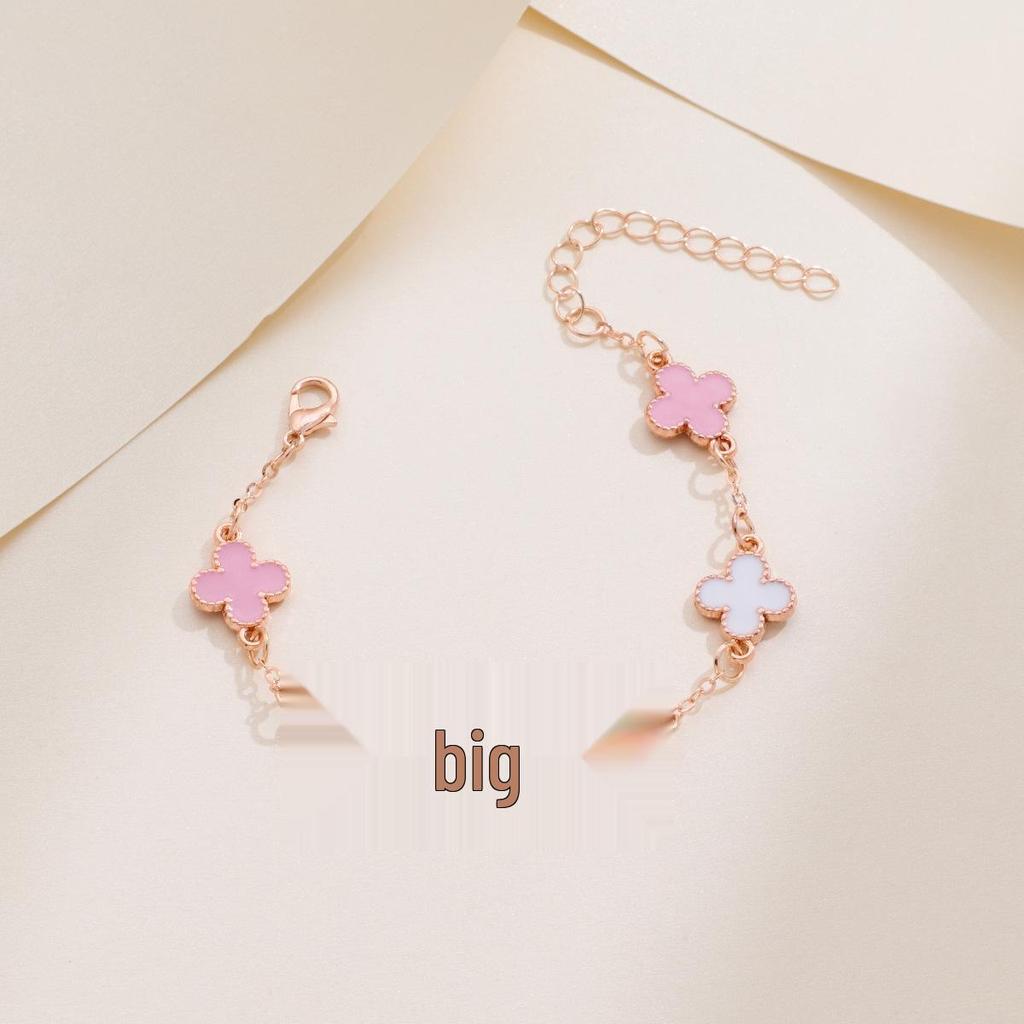 Barevný luxusní ručně vyráběný náramek s pěti okvětními lístky jetele