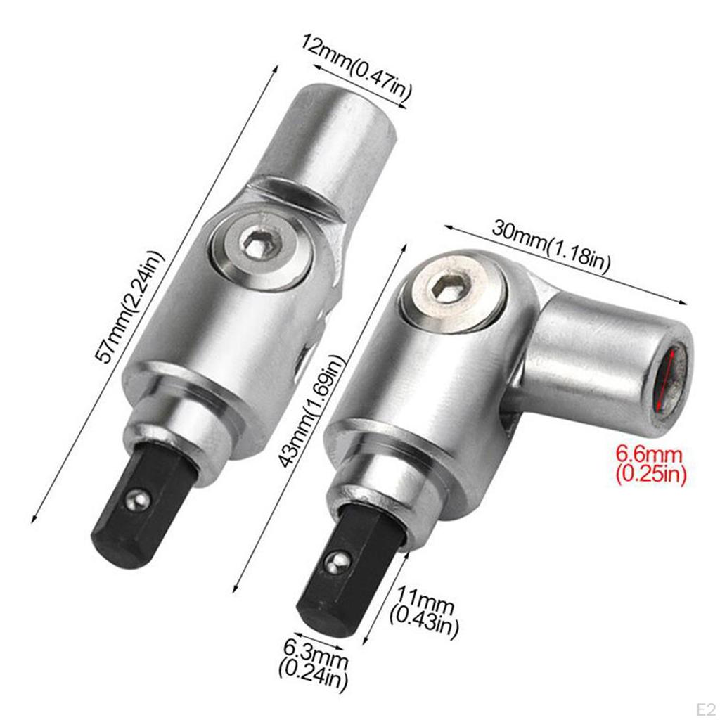 Pivoting Bit Holder Manual Screwdriver Adapter 180° Rotation Alloy for Corners or Tight Spots