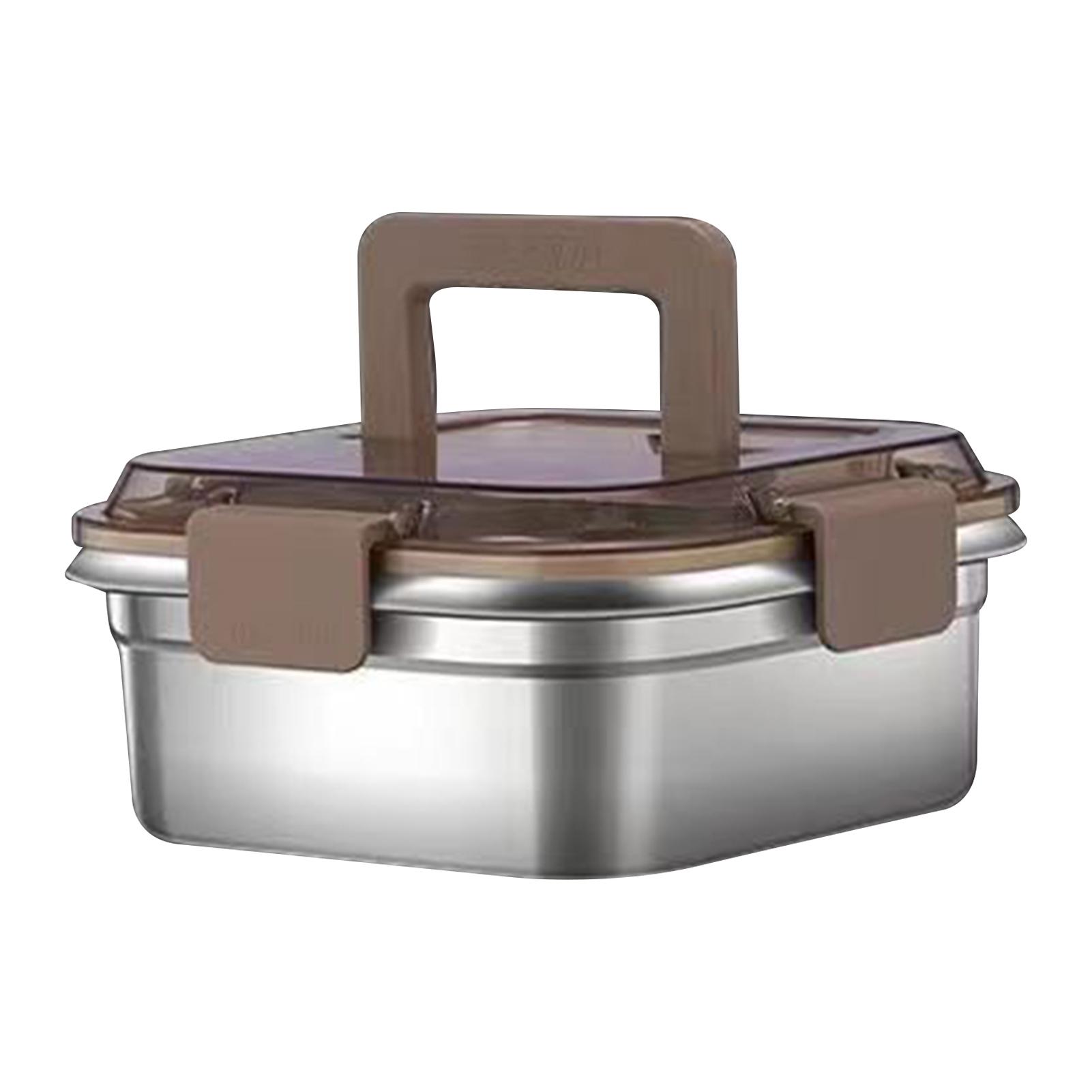 Контейнер для еды из нержавеющей стали с крышкой многоразовый герметичный пищевой контейнер для зерна овощей 2418₽