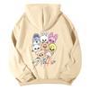 Sudadera con capucha informal, versátil y de moda para mujer, con parche de manga larga para uso diario.