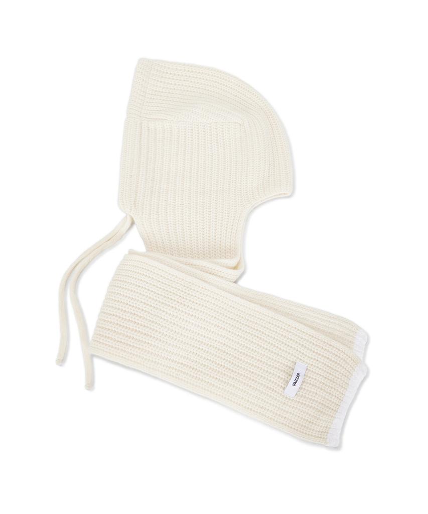 Bajal Logo Label Hooded Muffler Cream