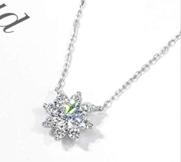 Avance Flower Stone Earrings Necklace with Zirconia for Women (Necklace)