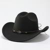 Ethnic style hat women's felt western cowboy hat summer couple top hat men's high-end retro jazz hat