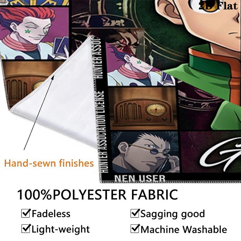 Hunter X Hunter Wall Tapestry Aesthetic Wall Hanging Printed Fabric Blanket Decorative Tapestries For Bedroom Living Room Home Decor
