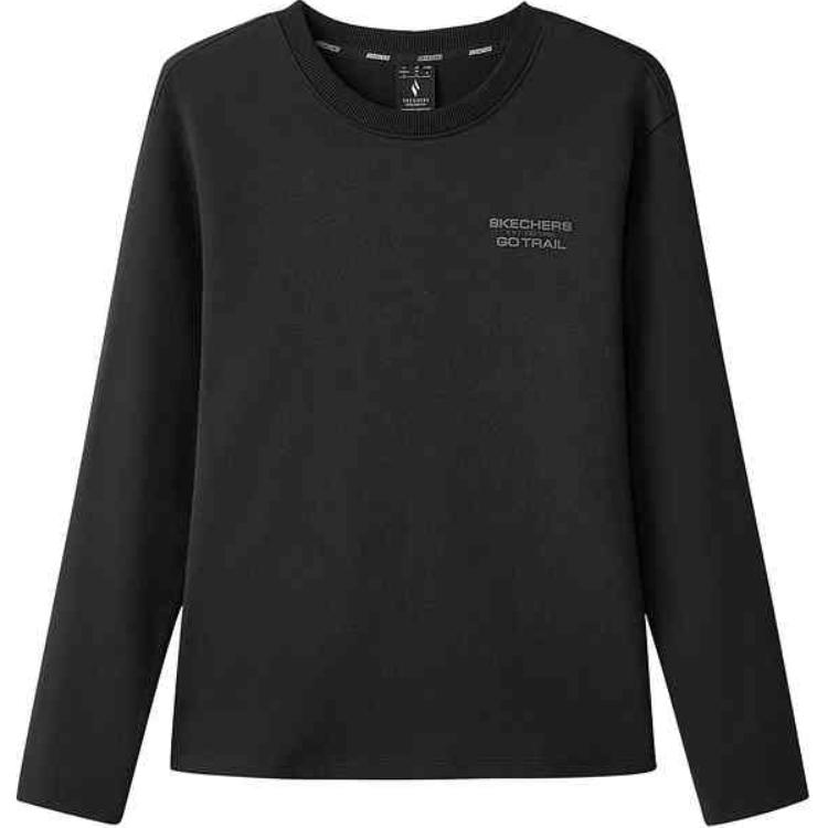 Skechers Fashionable Comfortable Soft Breathable Loose Long Sleeve T-Shirt Women Tops Carbon-Black L424W090-0018 S