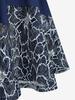Rosegal Plus Size Lace-up Panel Floral Embroidery Lace Trim Hollow Out Hem Tank Dress