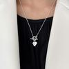 [Silver925] Uneven Heart Necklace (6996088)
