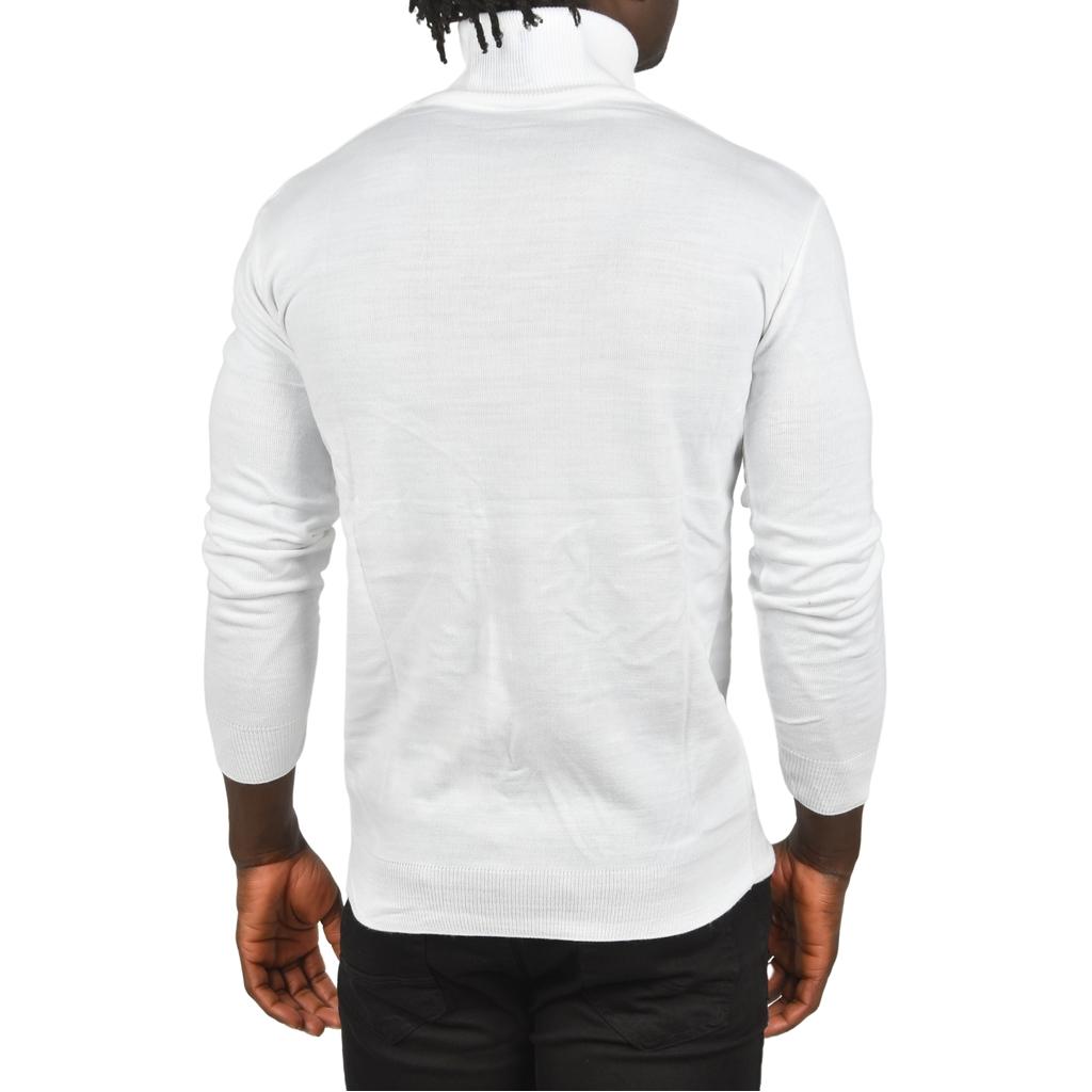 DeepSEA Tam Balıkçı Yaka Yanları Desenli Slim Fit Boğazlı Triko Kazak 2505495