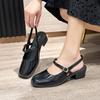 Woman Mary Jane Shoes With Medium Heels Square Toe Closed Sandals for Women Chic and Elegant On Offer Daily Vip Sale Casual Shoe