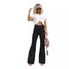 2025 Winter Women's High Waist Flare Corduroy Pants - Solid Color, Elegant and Casual Style