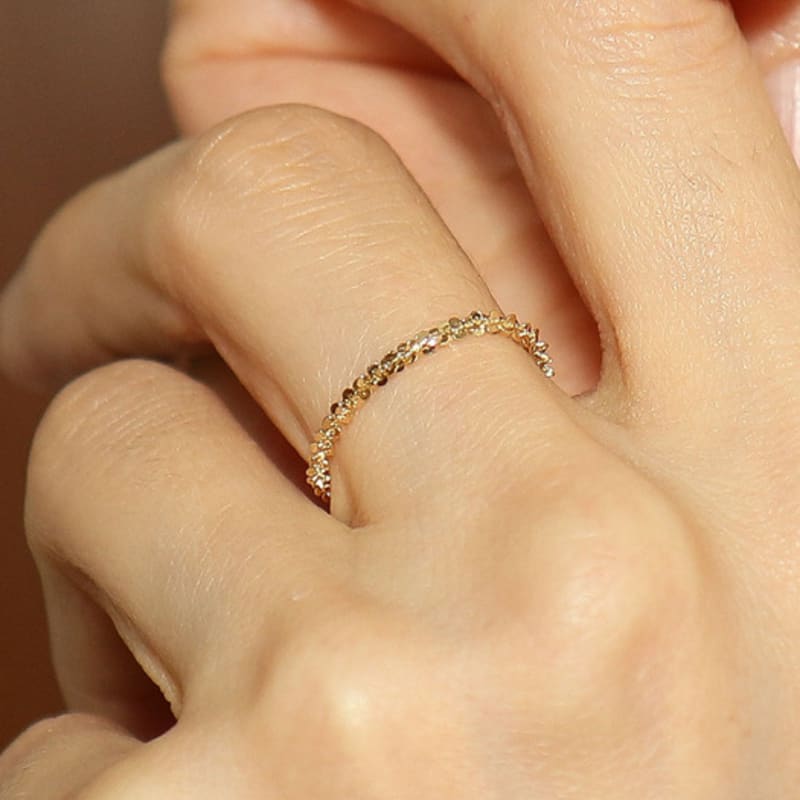 UNI.J Shiny Sparkling 14k Gold Ring Ir266