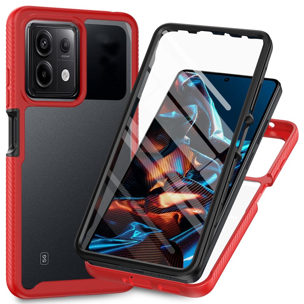 For Xiaomi Redmi Note 13 Pro 5G/Poco X6 5G Case with PET Screen Film PC+TPU Full Cover Phone Shell